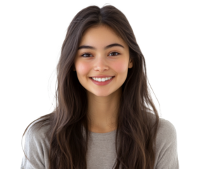 Radiant Woman Portrait , isolated on white background