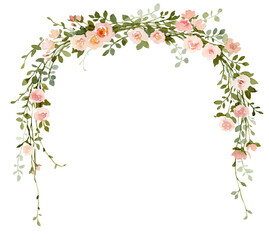 Watercolor rose arch