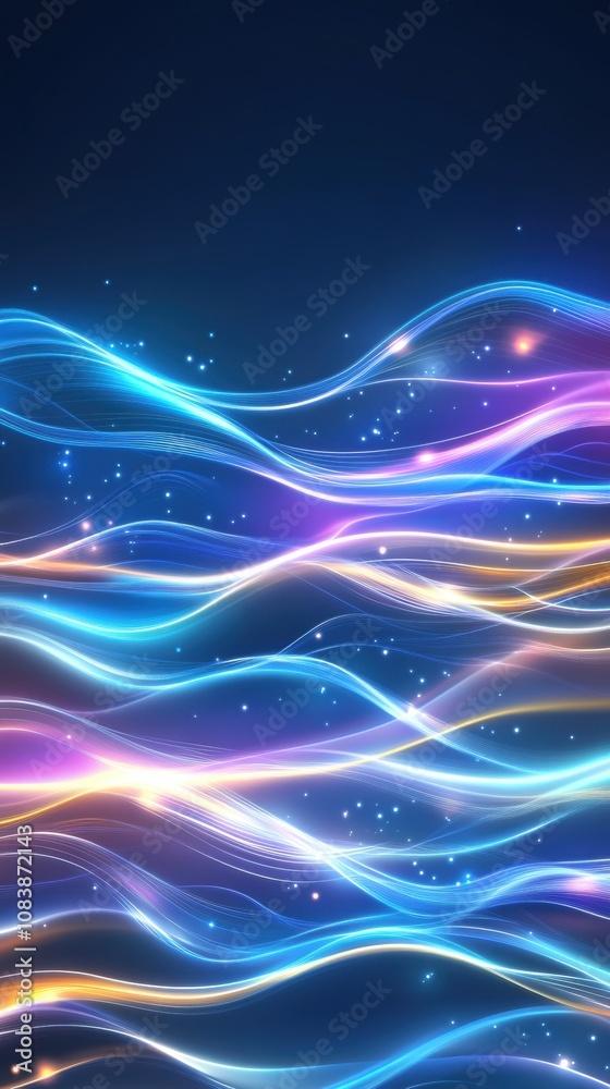 Aufkleber Dynamic Abstract Background With Vibrant Colors and Flowing Lines for Digital Innovation Projects