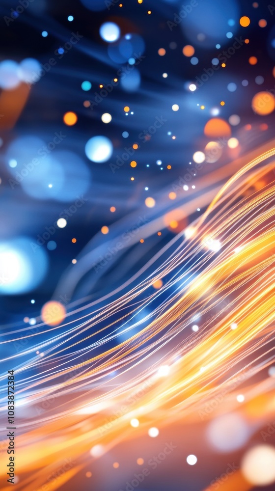 Poster Dynamic Abstract Digital Background With Vibrant Colors and Technology Elements