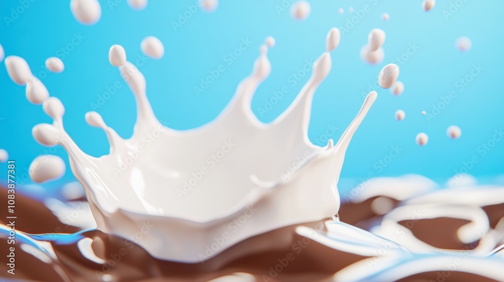 Leinwandbilder a dynamic splash of chocolate capturing the essence of creamy indulgence in a vibrant setting