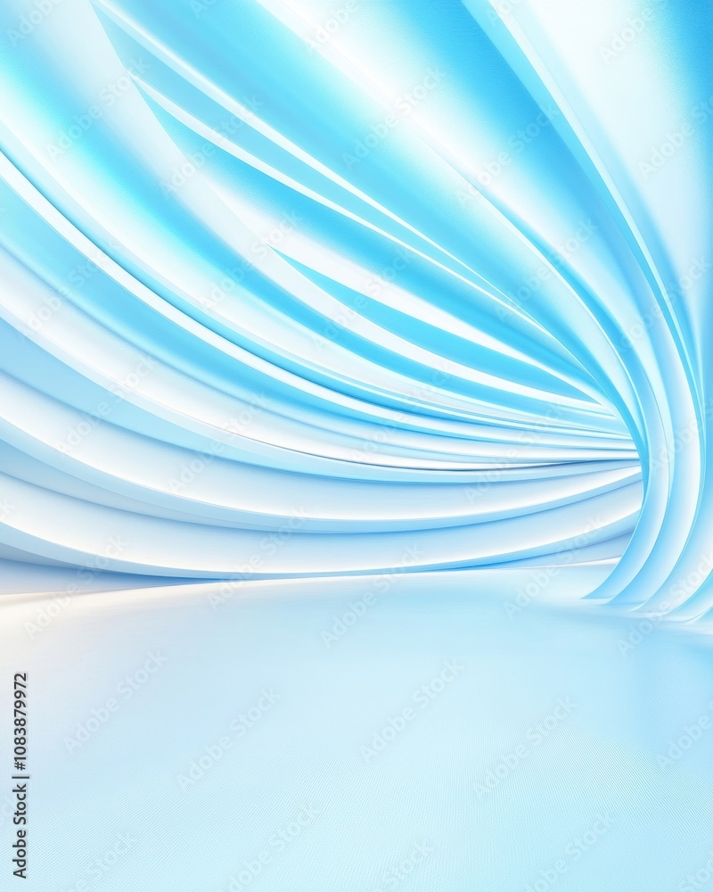 Poster Abstract Modern Architecture Design Resembling a Futuristic Metal Structure With Flowing Lines