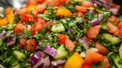 A vibrant winter holiday shopping district with colorful storefronts, pedestrians bundled up in coats, and festive lights hanging from trees along the street.