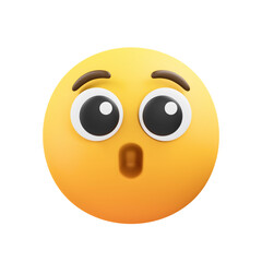 Fototapeta premium shocked face emoji 3d illustration