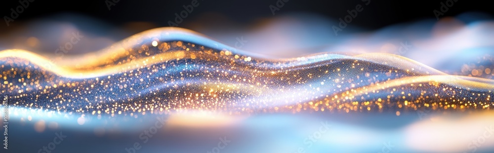 Aufkleber Abstract Digital Background Showcasing Shimmering Waves Representing Technology and Data Concepts