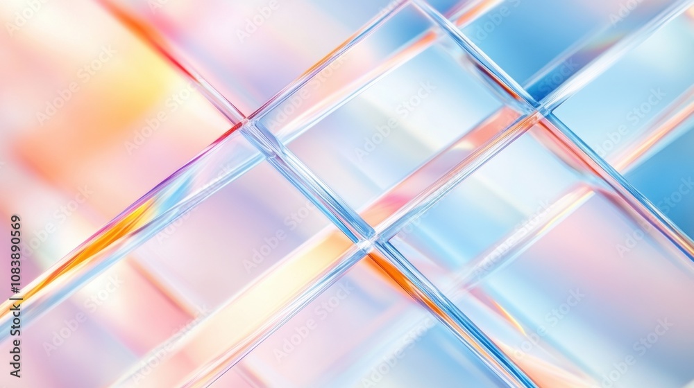 Poster Macro View of Vibrant Crystal Lattice Structure in Salt Under Polarized Light