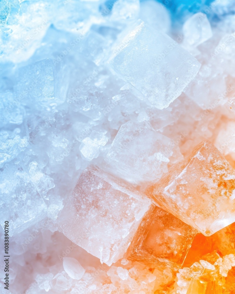 Poster Macro View of Crystalline Salt: Cubic Lattice Structures and Light Refraction