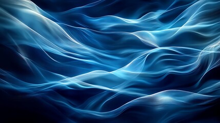Fototapeta premium Mesmerizing blue light waves creating a serene abstract backdrop.