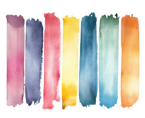 Naklejka premium Colorful Watercolor Gradient Strokes - A Vibrant Palette of Shades