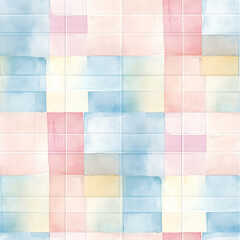 Plaid Seamless Pattern in Pastel Color