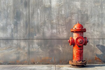 A simple, red fire hydrant on an empty urban street, with soft shadows