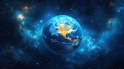 Obraz premium Earth in Space: A Celestial View of Our Home Planet