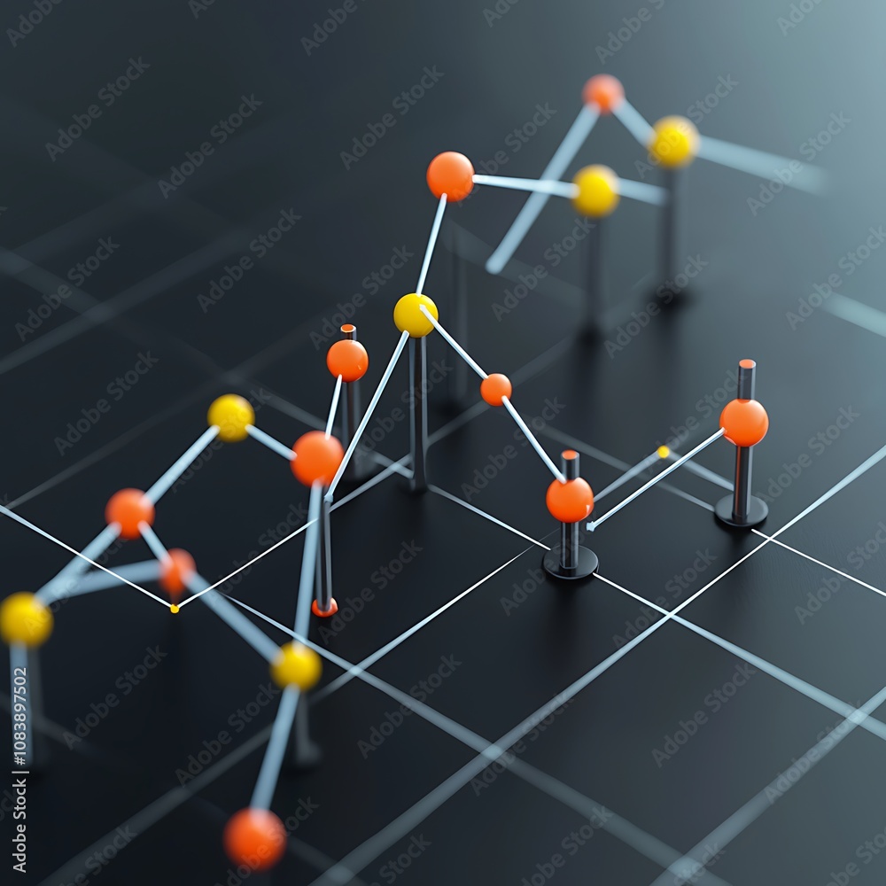 Poster data visualization with colorful 3d chart elements
