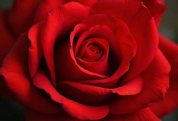A close-up of a vibrant red rose with delicate petals and a velvety texture