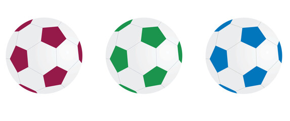 Obraz premium Soccer balls set. vector illustration
