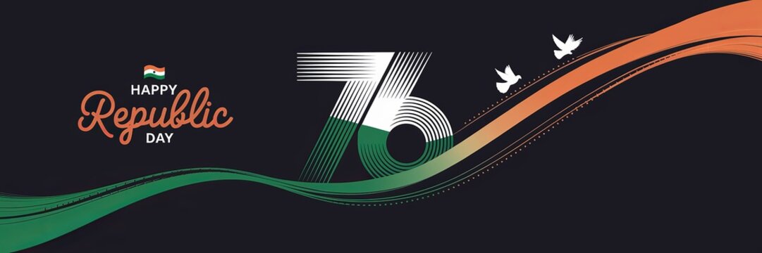 76th Republic Day, India, banner