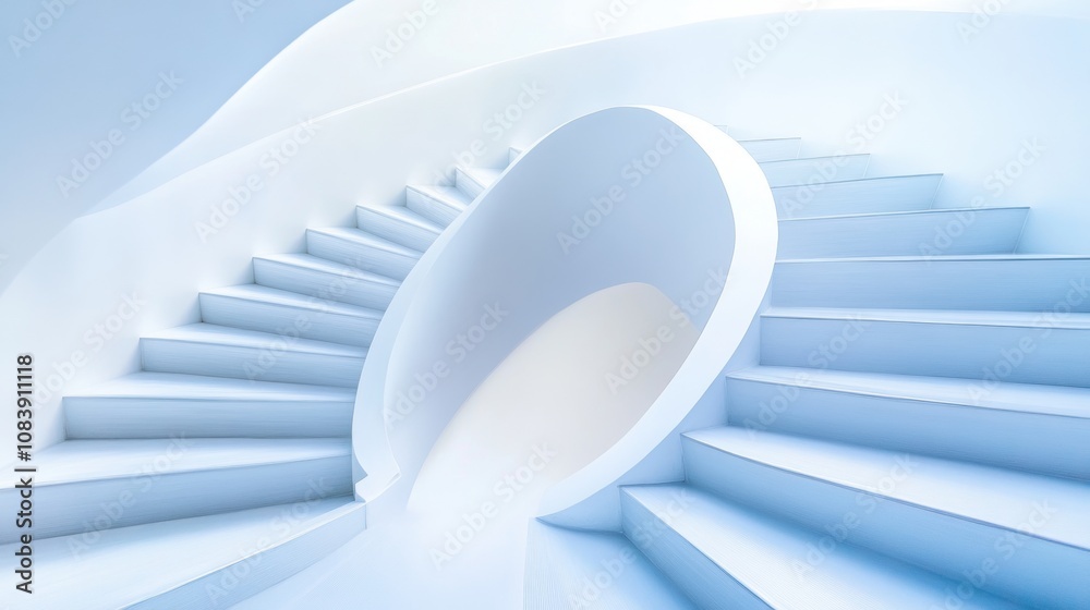 Aufkleber modern spiral staircase features abstract design with clean lines and minimalist style