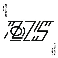 2025 logo design with modern, minimalistic text and outlined numbers. Vector-based design perfect for celebrations, banners, and events. Clean, stylish, and ideal for greeting cards and promotions