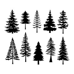 Christmas Tree silhouette, tree silhouette , christmas tree silhouette vector, christmas tree