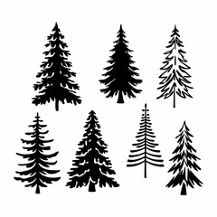 Christmas Tree silhouette, tree silhouette , christmas tree silhouette vector	