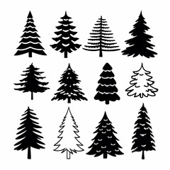 Christmas Tree silhouette, tree silhouette , christmas tree silhouette vector, christmas tree