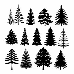 Christmas Tree silhouette, tree silhouette , christmas tree silhouette vector, christmas tree