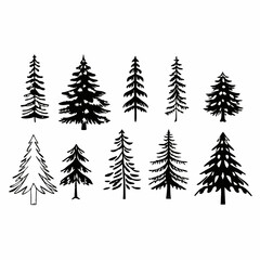 Christmas Tree silhouette, tree silhouette , christmas tree silhouette vector, christmas tree