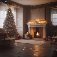 комната с горящим огнем