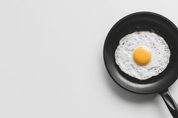  Sunny-Side-Up Egg in Black Frying Pan - Minimalist Food Photography
Description: A perfectly cooked sunny-side-up egg in a black frying pan on a white background. Ideal for breakfast, cooking, and mi