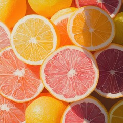 a vibrant assortment of citrus fruit slices showcasing a variety of colors and textures