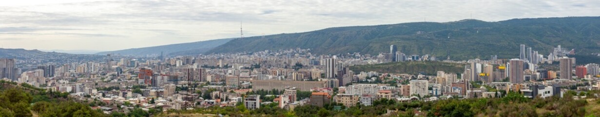 Naklejka premium Beautiful cityscape skyline of Tbilisi Georgia capital city
