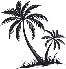 Obraz premium Palm trees vector illustration design