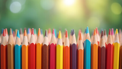A collection of upright pencils arranged like a forest, with an inspirational quote about education written in the background.