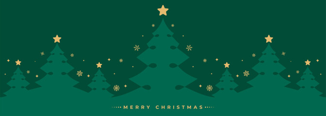 Christmas banner featuring against an abstract backdrop of festive Christmas tree elements.