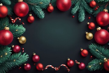 Christmas decorations background with gift boxes, confetti and bokeh