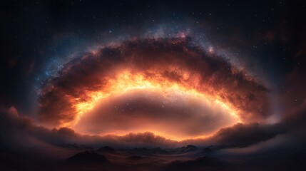 Obraz premium stunning cosmic landscape with vibrant colors and celestial elements