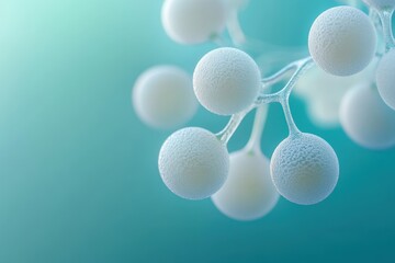 abstract representation of molecular structures in a soft color palette