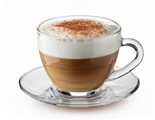 Obraz premium Cappuccino glass isolated on white background