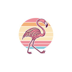 Obraz premium Graceful Flamingo Logo.Modern Tropical Wildlife Design
