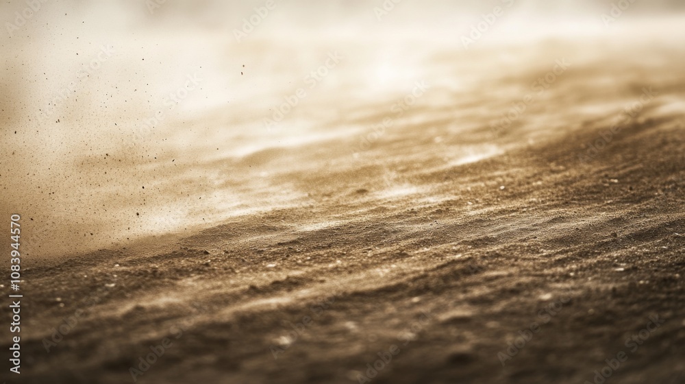 Aufkleber dusty terrain with soft light creating an atmospheric effect in a natural landscape during golden ho
