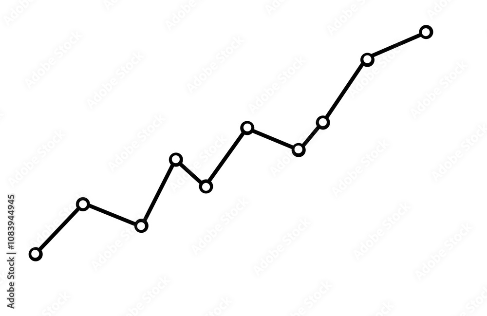 Poster Image displays a simple line chart with circles marking key points, drawn in a minimalistic style. The chart is isolated on a white background, representing growth