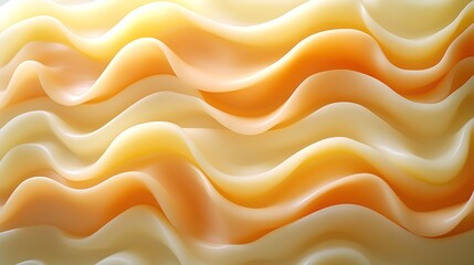 Fototapeta premium Abstract creamy yellow and orange waves create a smooth, flowing texture.