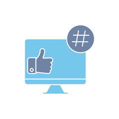 Obraz premium social media concept line icon. Simple element illustration. social media concept outline symbol design.