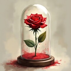 rose in vase