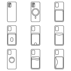 Minimalist Line Icons Phone Cases Set