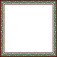 Vector colored square Yakut ornament. Infinite rectangle, border, frame of the northern peoples of the Far East.