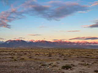 The empty and deserted scenery in the dusk