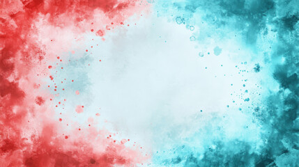 Obraz premium Dynamic red and turquoise splash frame with textured grunge accents.