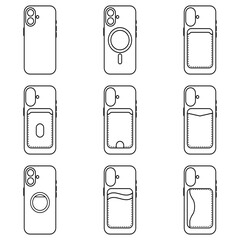 Minimalist Line Icons Phone Cases Set