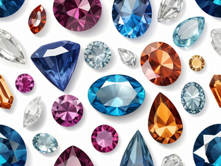 Fototapeta premium A collection of colorful gemstones displayed on a white background.